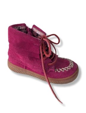 Livie & Luca Girls Hopper Pink Suede Lace Up Booties
